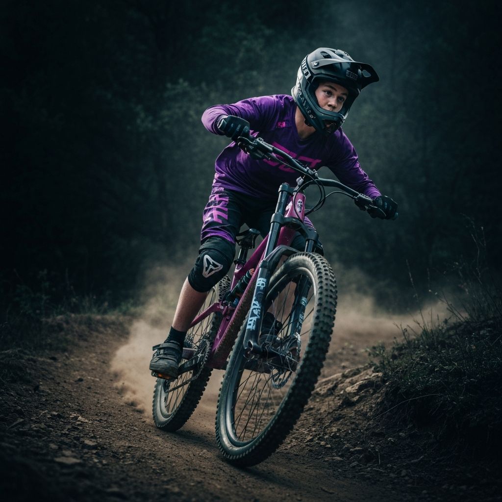 Mountain biker in action